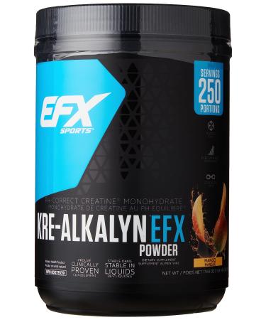 EFX Sports Kre-Alkalyn Powder 500g PH-Correct Creatine Monohydrate | Multi-Patented Formula Gain Strength Build Muscle & Enhance Performance Mango 500 gram Mango 500 g (Pack of 1)