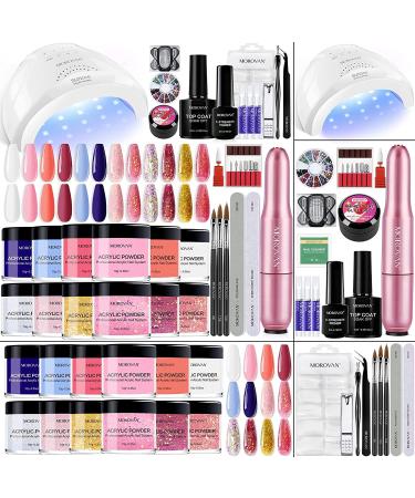 Morovan Acrylic Nail Kit With Drill - 12 Colors Acrylic Nail Powder Nail Kit Acrylic Set With Uv Light Professional Acrylic Nail Set With Everything Nail Extension Kit Acrylic Nail Starter Kit At Home Nail Art Kit LOVER ...
