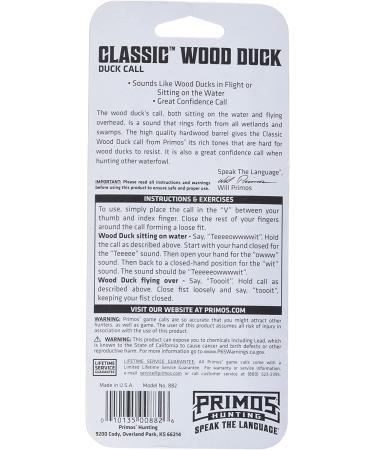 Primos Hunting 882 Duck Call - Classic Wood | Authentic Duck Call for Superior Hunting Success - Buy Online on SooperMarket.com