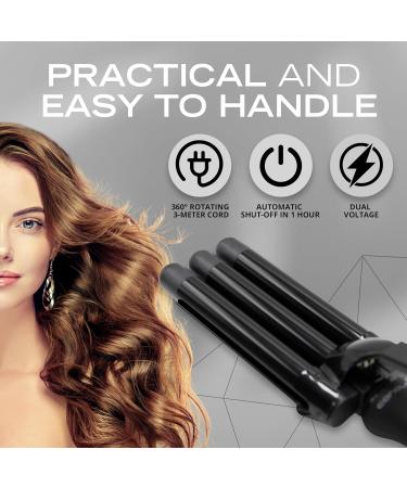 Buy Corioliss Triple Barrel Hair Curler - 3 Barrel Ceramic & Tourmaline Wand with Temperature Control | International Shipping Available - Buy Online on SooperMarket.com