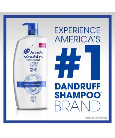 Head and Shoulders 2 in 1 Anti Dandruff Shampoo and Conditioner, Classic Clean Scent, 32.1 fl oz Twin Pack - For All Hair Types, Color Treated, Curly Hair - Buy Online on SooperMarket.com