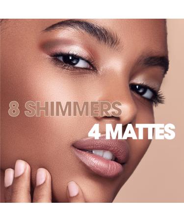 Vegan Copper Bronze Eyeshadow Palette - 12 Pigmented Nude Shades | Travel-Friendly Shimmer Makeup with Mirror - Buy Online on SooperMarket.com