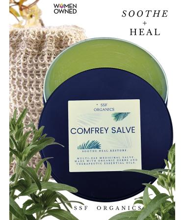 SSF Organic Comfrey Salve - Large 4oz Container for Wounds, Rashes, Skin Conditions, Arthritis, Blisters, Sores, Post Surgery - Buy Online on SooperMarket.com
