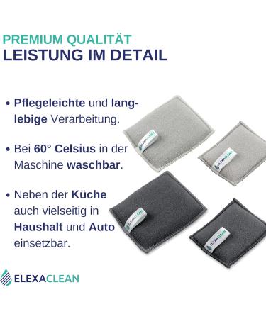 Buy Elexaclean Flush Sponge Pot Cleaner Set - 6-Seater 12x10 cm Washable Microfiber - Dark Gray | Reusable & Large Version - Buy Online on SooperMarket.com