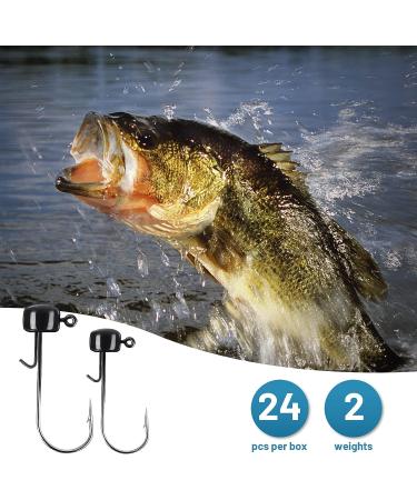 MadBite Ned Rig Jig Hook Kit - Black 1/8 oz Finesse Mushroom Jig Heads for Soft Lures - Buy Online on SooperMarket.com