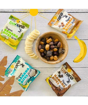 Barnana Organic Chewy Banana Bites - Coconut Flavor (12 Bags, 1.4 oz each) | Non-GMO, Upcycled Snack - Buy Online on SooperMarket.com