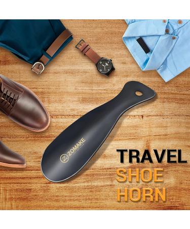 ZOMAKE Stainless Steel Shoe Horn 7.5 Inches - Portable Metal ShoeHorn for Travel (Black) - Buy Online on SooperMarket.com