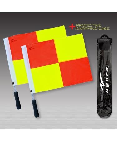 AGORA Pro Line Premium Soccer Referee Flags with Case - Professional-grade equipment for accurate match officiating - Buy Online on SooperMarket.com