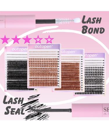 Eyelash Clusters Extension Kit - 40D+60D Mix Individual Lashes with Glue & Tweezers for DIY Wispy Look (Brown-SET2 - Buy Online on SooperMarket.com