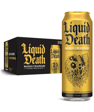 Liquid Death Sparkling Water Mango Chainsaw 12 x 500 ml Mango Chainsaw - Sparkling