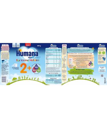 Humana Children's Drink 2+ Nutrient-Rich Milk Powder for Toddlers (650g) - Ideal for Ages 2+ as an Occasional Drink or Meal Addition - Buy Online on SooperMarket.com