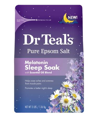 Pure Epsom Salt Melatonin Sleep Soak with Essential Oil Blend Teal's 3 Lbs (Pack of 2) 3 Pound (Pack of 2)