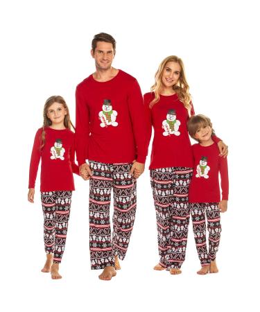 Ekouaer Christmas Matching Family Pajamas Sets Sleepwear Nightwear for Mens Womens Adults Kids Kids 6 Years Red 2
