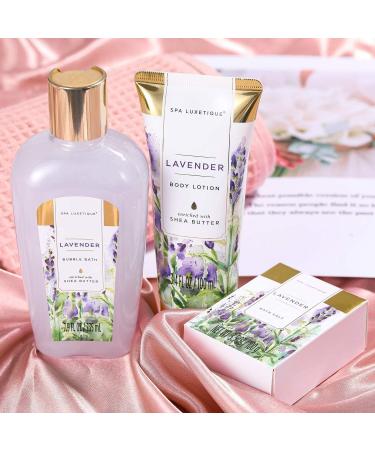 Spa Luxetique Lavender Bath Basket for Women - Body Lotion, Bath Salt, Bombs - Relaxation Spa Set - Birthday Gift - Buy Online on SooperMarket.com