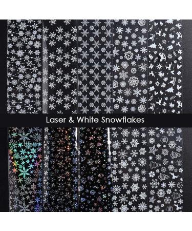 Snowflake Nail Foil Transfer Stickers - Christmas Nail Art Supplies for Festive Manicure - 10 Sheets - Buy Online on SooperMarket.com