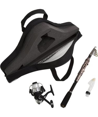 Wakeman Portable Fiberglass Fishing Rod with Size 20 Spinning Reel - Ideal Fishing Gear for Ponds, Lakes, and Rivers in Black - Buy Online on SooperMarket.com