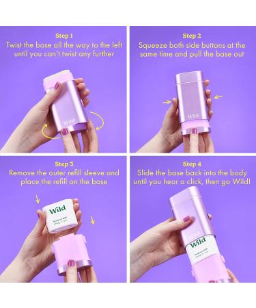 Wild - Natural Refillable Deodorant - Aluminium Free - Refill Variety Pack Includes Fresh Cotton & Sea Salt Jasmine & Mandarin and Coconut & Vanilla Scents - Long Lasting Protection Variety Pack 40 g (Pack of 3) - Buy Online on SooperMarket.com