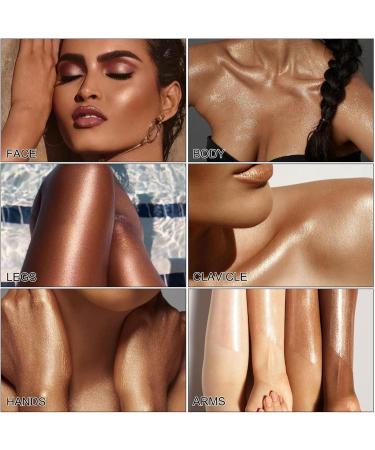 Long Lasting Gold Body Glitter Oil - Highlight Liquid for Face Legs & Arms | Shop Now - Buy Online on SooperMarket.com