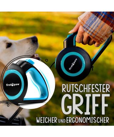FIRSTPAW 5m Extendable Dog Leash for Small & Medium Dogs (Up to 20kg) - Ergonomic Handle Reflective Stripes Stop Button - Blue - Buy Online on SooperMarket.com