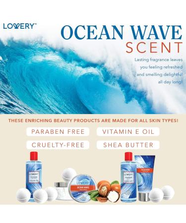 Buy Birthday Gifts for Her | Home Spa Gift Baskets | Ocean Wave Spa Set - 11pc Bath and Body Gift Basket for Women & Men - Buy Online on SooperMarket.com