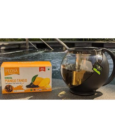 Peosa Delight Tea - Mango Tango 100% Whole Loose Leaf Black Tea Alphonso Mango - Pineapple - Apple Hot & Iced Tea Natural Exotic Fruits Black Tea Leaf Blend 3.52 oz Box 40 cups. - Buy Online on SooperMarket.com
