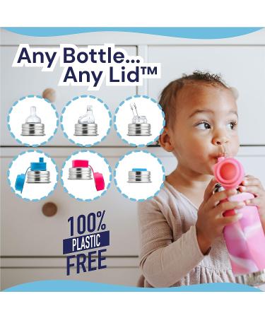 Pura Sport Mini Bottle 11oz w/Sleeve & Silicone Big Mouth Top - Stainless Steel Leak-Proof for Kids - Monster Design - Buy Online on SooperMarket.com