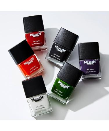 Halloween Nail Polish by Moon Terror | 10ml | Midnight Black | SFX Make up Special effects Make up Nail Varnish - Buy Online on SooperMarket.com