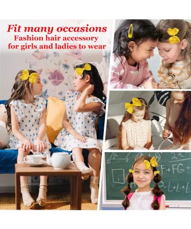 45Pcs Yellow School Girls Hair Accessories Kit - Bow Headband, Clips, Ponytail Holder - Birthday Gift Set for Girls - Buy Online on SooperMarket.com