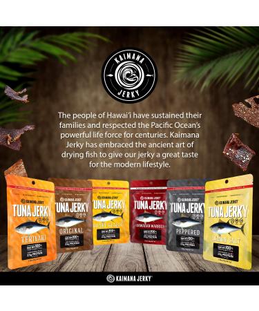 Kaimana Jerky Ahi Tuna Sampler Bundle - All-Natural Wild Caught Tuna Jerky | 9g Protein & Omega-3s | Made in USA (5 Pack) - Buy Online on SooperMarket.com