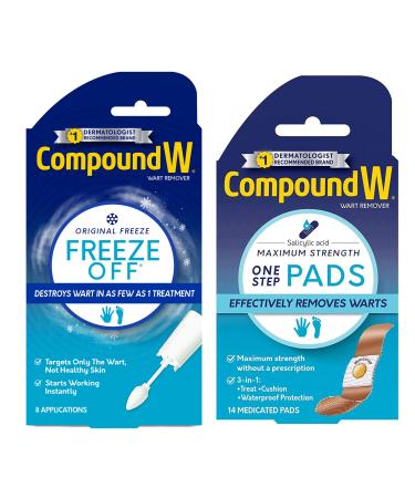 Compound W Freeze Off Wart Remover 8 Applications and One Step Pads (14 Count)