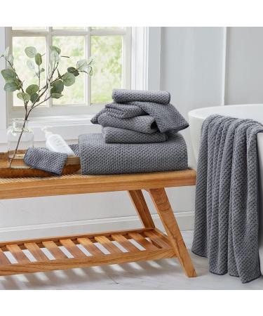 Bathroom Towel Set Dark Gray 4-Pack | Ultra Soft 600GSM Microfiber Bath Towels | Highly Absorbent & Quick Dry | Oversized Spa Hotel Luxury Shower Towels | 35x70 Large Plush Towels | Dark Gray 4-Piece Set - Buy Online on SooperMarket.com