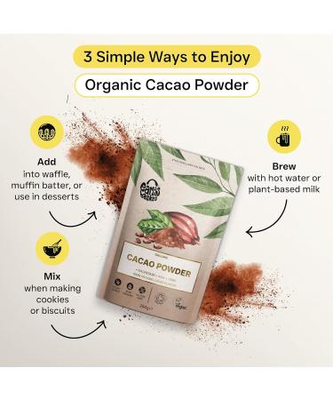 Earths Basket Organic Cacao Powder 250g Peruvian Natural & Pure Theobroma Cacao. Magnesium & Iron - Buy Online on SooperMarket.com