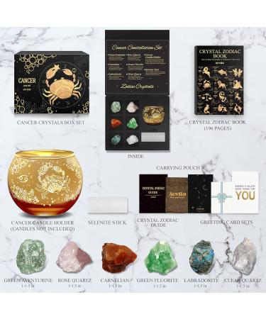 Aovila Cancer Gifts for Women | Tealight Holder & Crystal Gift Box Set | Astrology & Zodiac Sign Candlestick for Mothers & Best Friends - Buy Online on SooperMarket.com