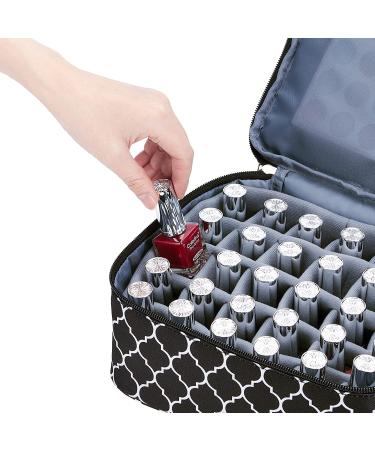 NICOGENA Double Layer Nail Polish Holder Organizer Bag & Manicure Set Case | Holds 30 Bottles | Secure Soft Storage Cube (Lantern Black) - Buy Online on SooperMarket.com