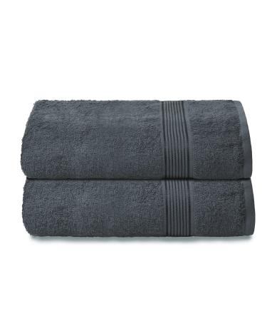 Belizzi Home Cotton 2 Pack Oversized Bath Towel Set 28x55 inches, Large Bath Towels, Ultra Absorbant Compact Quickdry & Lightweight Towel, Ideal for Gym Travel Camp Pool - Charcoal Grey