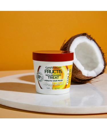 Garnier Fructis Treats Hair Masks Variety Pack with Coconut, Papaya, and Avocado - 3.4 Fl Oz (Pack of 3) - Nourishing and Repairing Hair Treatment - 3 Count - Buy Online on SooperMarket.com
