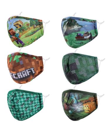6 Packs Kids Face Mask, Washable Adjustable and Breathable Face Mask Set For Boys Girls, Back to School Supplies Gift Grey