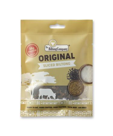Original Sliced Biltong 1 x 50g (50g) Natural Beef Biltong by The Biltong Company High in Protein & Keto Diet-Approved Lean Biltong Spiced Meat Snack Like Jerky