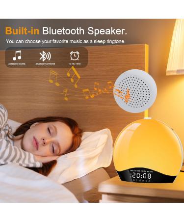 Bluetooth Daylight Alarm Clock with Sunrise Simulation & 22 Natural Sounds | Wake Up Light & Bedside Lamp for Kids - 20 Brightness Levels - Buy Online on SooperMarket.com