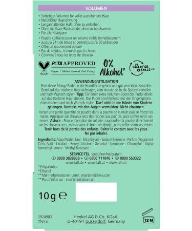 Schwarzkopf Taffel Hairstyling Powder Volume - Vegan Hair Styling Powder for Volume (2x10g) | Full-Looking Hair 50 Applications - Buy Online on SooperMarket.com
