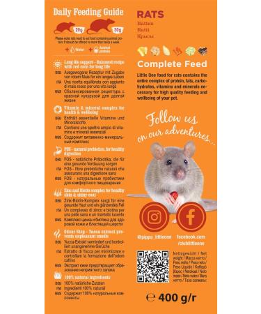 Little One Complete Food for Rats - 400g with Yucca & Dried Banana | Premium Rat Food | International Shipping - Buy Online on SooperMarket.com