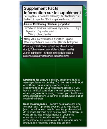 Host Defense Lions Mane Mushroom Supplement for Brain Health 30 Mushroom Capsules| 1000mg Lion's Mane Powder per Serving |Mushroom Supplements for Brain & Nervous System Support | Mushroom Powder Extract Pills Host Defense Mushrooms| Lion's Mane Pills - Buy Online on SooperMarket.com