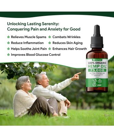 Stress Relief Hemp Seed Oil for Sleep Aid Optimal Pain Relief & Anxiety Relief Certified Organic Made in USA Anti inflammatory Formula 75 000 - Vitamins & Fatty Acids Enhances Mood - Rich in Omega 3 6 9 - Generous 30mL Bottle 1 - Buy Online on SooperMarket.com