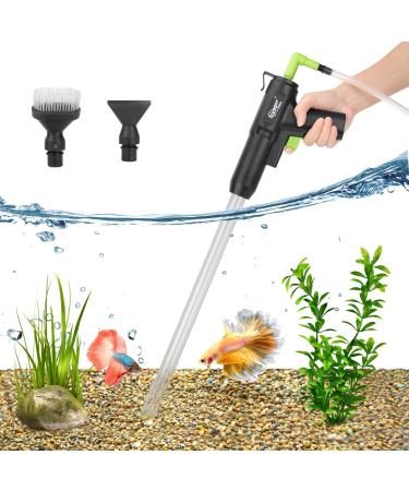 hygger Upgrade Aquarium Gravel Cleaner, Latest Fish Tank Siphon Vacuum Cleaner, Quick Water Changer with Air-Pressing Button, Fish Tank Sand Cleaner Kit with Water Flow Controller Valve 9mm Hose