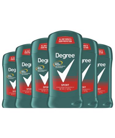 Degree Men Original Protection Antiperspirant Deodorant 48-Hour Sweat and Odor Protection Sport Antiperspirant For Men 2.7 oz, Pack of 6