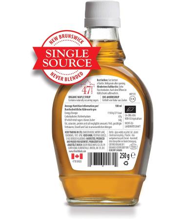 47 North Canadian Organic Maple Syrup Grade A Golden 250g - Single Source, 100% Pure (1 Bottle) - Buy Online on SooperMarket.com