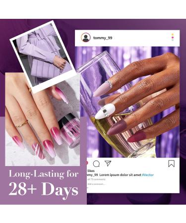 AZUREBEAUTY Dip Powder Nail Set - 6 Colors Fall Winter Purple Rose Red Glitter | DIY Salon Manicure Kit No Nail Lamp Needed - Buy Online on SooperMarket.com