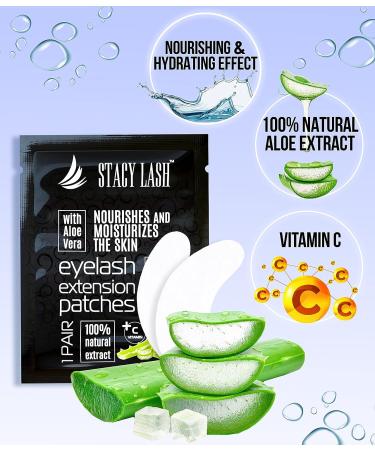 Stacy Lash Premium Under Eye Gel Pads for Eyelash Extension - 100 Pairs Set with Vitamin C and Aloe Vera - Lint Free Hydrogel Eye Patches for Skin Moisturization - Buy Online on SooperMarket.com