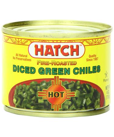 Hatch Diced Hot Green Chilies, 4-Ounce (Pack of 8)