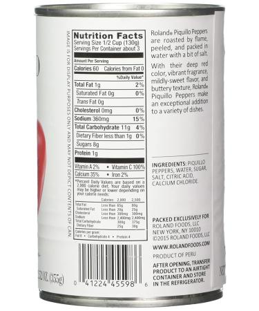 Roland Foods Whole Red Piquillo Peppers  Specialty Imported Food  14.4-Ounce  Pack of 4 14.4 Ounce (Pack of 4) - Buy Online on SooperMarket.com